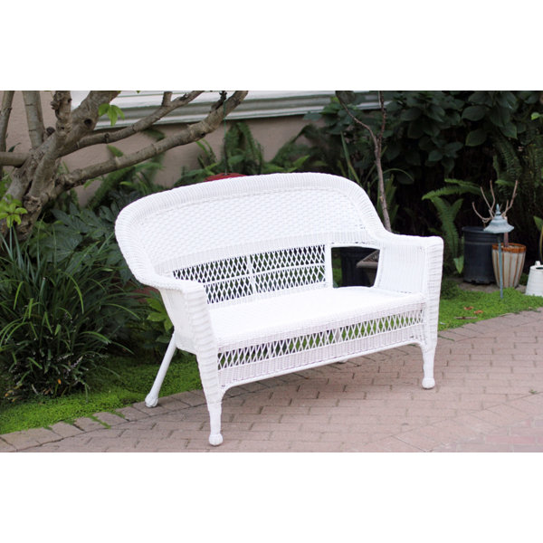 White wicker loveseat wayfair